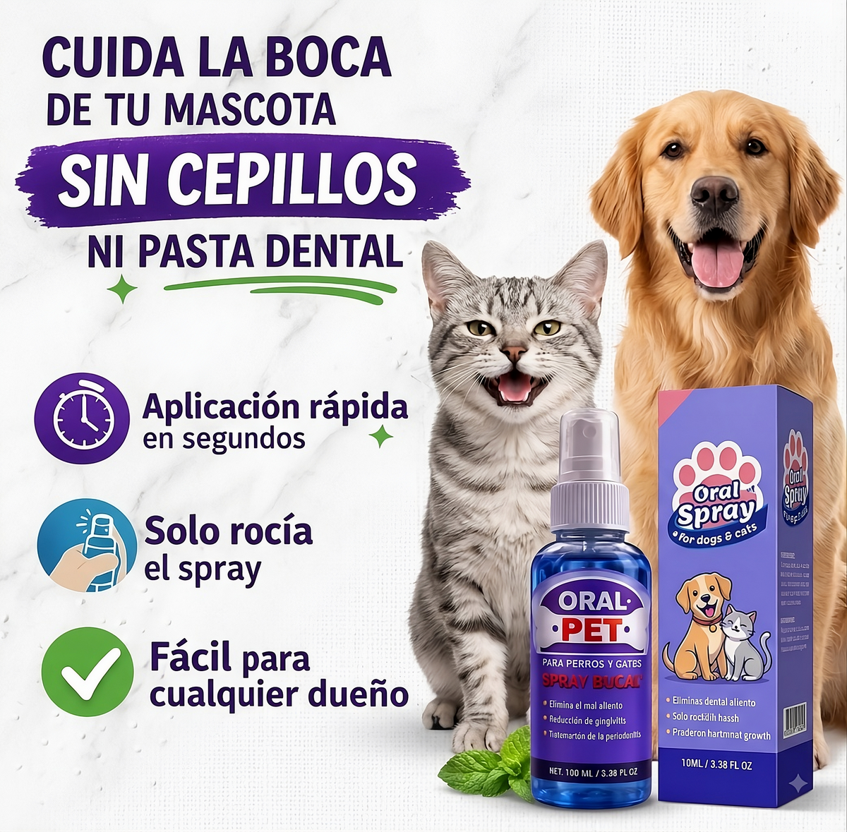 OralPet Spray™ - Despídete del mal aliento y vuelve a disfrutar de sus cariños